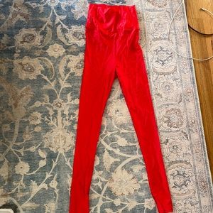 American Apparel High Waisted Red Shiney Leggings Xs